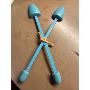 Vintage shoe trees stretchers keepers blue metal and wood retro decor